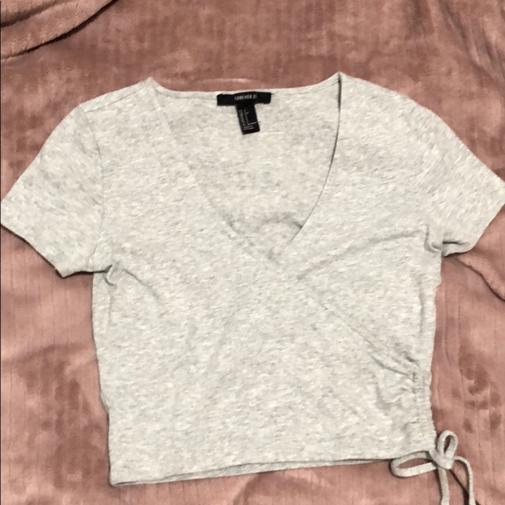 Light grey crop top